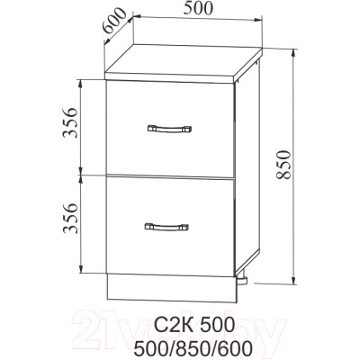 Шкаф-стол кухонный ДСВ Тренто СК2 500