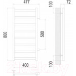 Полотенцесушитель водяной Terminus Аврора П8 400x800