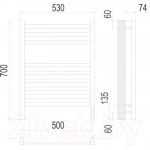 Полотенцесушитель электрический Terminus Ното П9 500x700