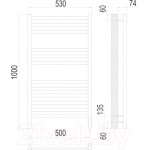 Полотенцесушитель электрический Terminus Ното П12 500x1000