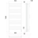 Полотенцесушитель электрический Terminus Прато П15 500x1300