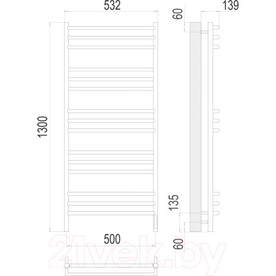 Полотенцесушитель электрический Terminus Прато П15 500x1300