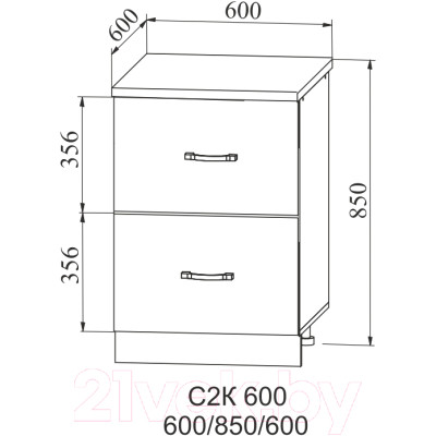 Шкаф-стол кухонный ДСВ Тренто СК2 600