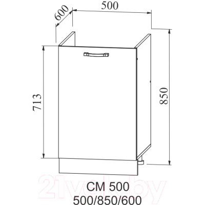 Шкаф под мойку ДСВ Тренто СМ 500 правый