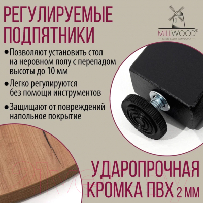 Обеденный стол Millwood Шанхай Л18 d100