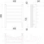 Полотенцесушитель электрический Terminus Классик П6 400x650