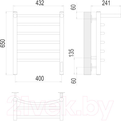 Полотенцесушитель электрический Terminus Классик П6 400x650