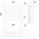 Полотенцесушитель электрический Terminus Классик П6 500x650