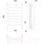 Полотенцесушитель электрический Terminus Классик П8 400x850