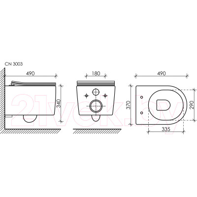 Унитаз подвесной Ceramica Nova Rimless CN3003