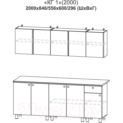 Кухонный гарнитур Mio Tesoro КГ-1 2000