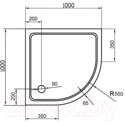 Душевой поддон Cezares TRAY-M-R-100-550-35-W