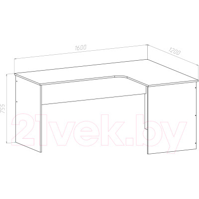 Письменный стол МДК СПУ-Л угловой 1600x1200x755