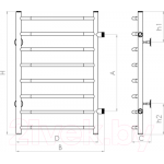 Полотенцесушитель водяной Gloss & Reiter Raduga LeRi.ЛБ.50x80.Д8(40)