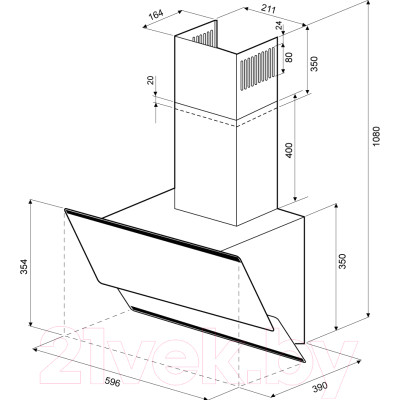 Вытяжка наклонная Krona Irida Sensor 600 / 00018711