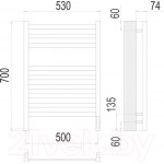 Полотенцесушитель электрический Terminus Енисей П9 500x700