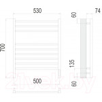 Полотенцесушитель электрический Terminus Сицилия П9 500x700