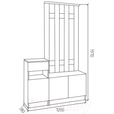 Секция в прихожую МДК СПР1 1970x1200x380