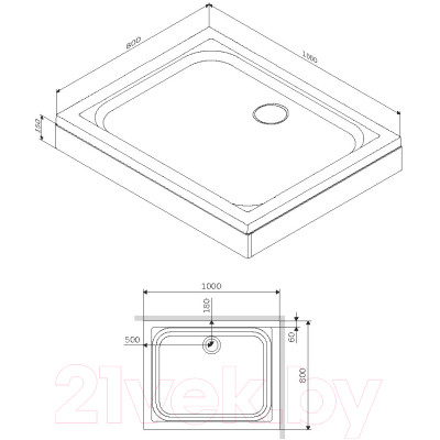 Душевой поддон AM.PM Gem W90T-404-100280W