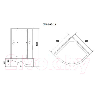 Душевой уголок Niagara NG-005-14 80x80