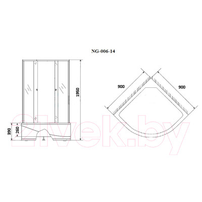 Душевой уголок Niagara NG-006-14 90x90