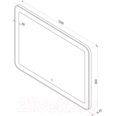 Зеркало Континент Velvette Led 120x70