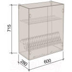 Шкаф навесной для кухни Артём-Мебель 600мм СН-114.75
