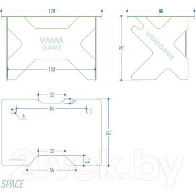 Геймерский стол Vmmgame Space 120 Dark Blue / ST-1BBE