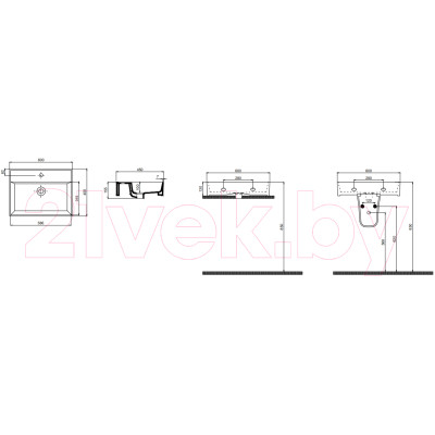 Умывальник Quarter Bath Cross Line 70CL23060