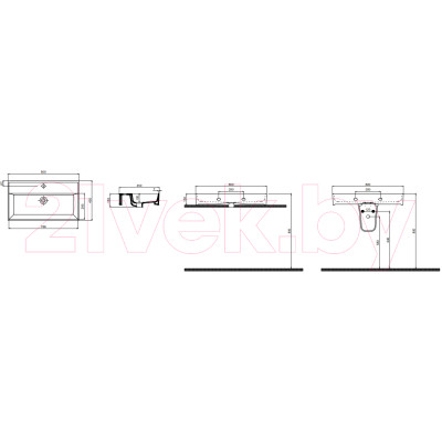 Умывальник Quarter Bath Cross Line 70CL23080