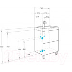 Тумба под умывальник Аква Смайл ТС-5.02.1.00.600.212