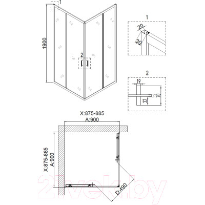 Душевой уголок Niagara Nova NG-6608-08 90x90