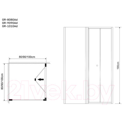 Душевой уголок Grossman Аdvans GR-1010Ad 100x100x190