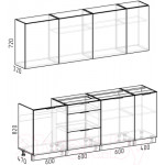 Кухонный гарнитур Интермебель Микс Топ-7 2.2м без столешницы