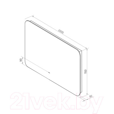 Зеркало Континент Burzhe Led 100x70