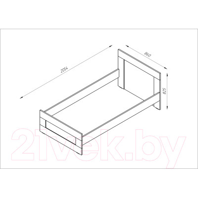 Односпальная кровать Mio Tesoro Сириус 80x200 2.02.04.160.1