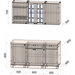 Кухонный гарнитур Интерлиния Берес 1.6А