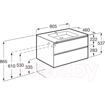 Тумба под умывальник Roca The Gap 80 / A857399806