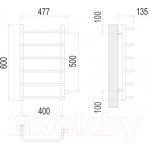 Полотенцесушитель водяной Terminus Стандарт П6 400x600