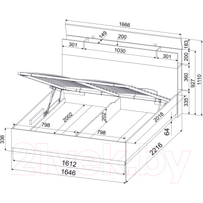 Двуспальная кровать Интерлиния Quartz QZ-К160