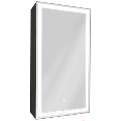 Шкаф с зеркалом для ванной Континент Mirror Box Black Led 35x65 L