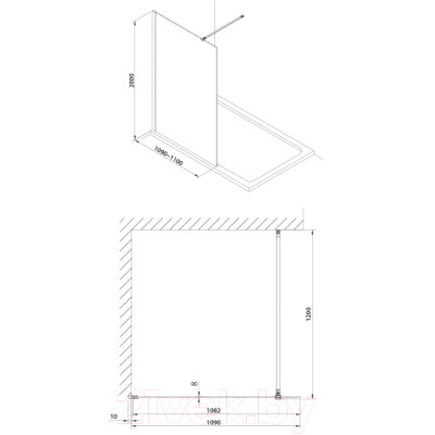 Душевая стенка Omnires DNR11X BLTR