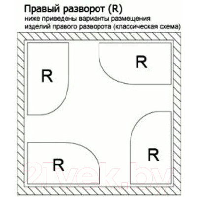 Душевой поддон Эстет Омега 100x80 R / ФР-00000767