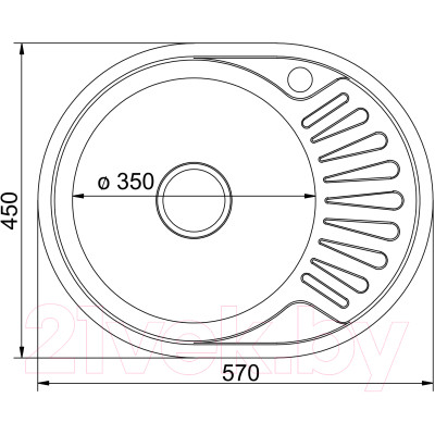 Мойка кухонная Mixline Овал L 533711