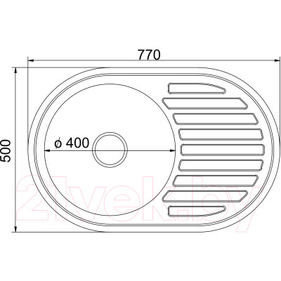 Мойка кухонная Mixline Овал R 532305