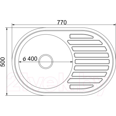 Мойка кухонная Mixline Овал R 528189