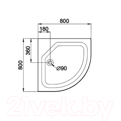 Душевой поддон Triton Полукруглый ПД22 80x80