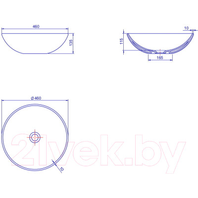 Умывальник CeraStyle Zero 46 / OC052E81W00