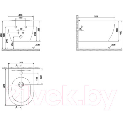 Биде подвесное CeraStyle City BW002092U00