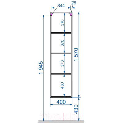 Шкаф-пенал для ванной Эстет Monaco L 40x34x157 / ФР-00002155